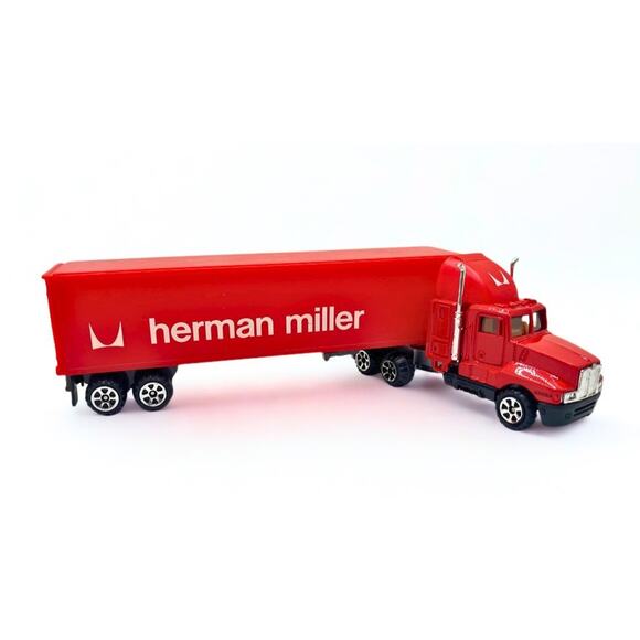 Road Champs Other - Herman Miller Eames 1987 Road Champs Semi Truck Diecast Kenworth T600A Trailer